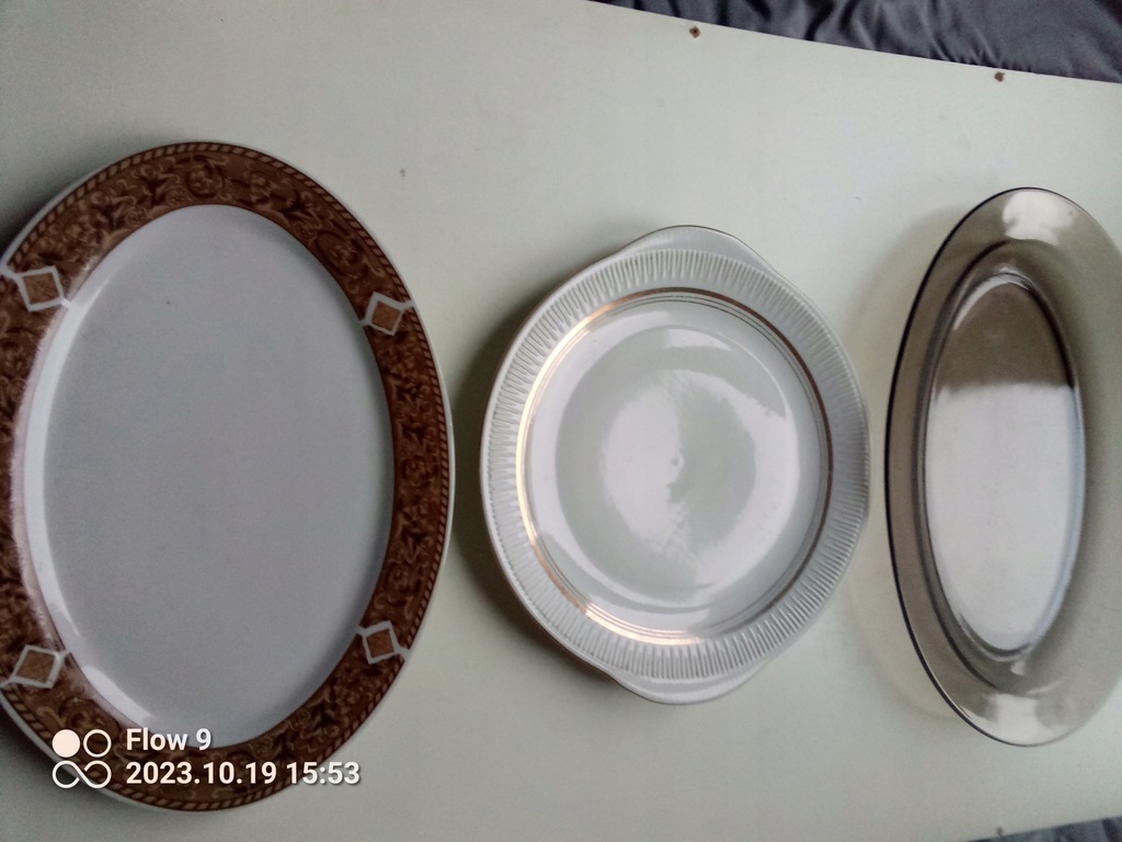 TRZY PATERY - PORCELANA -SZKŁO