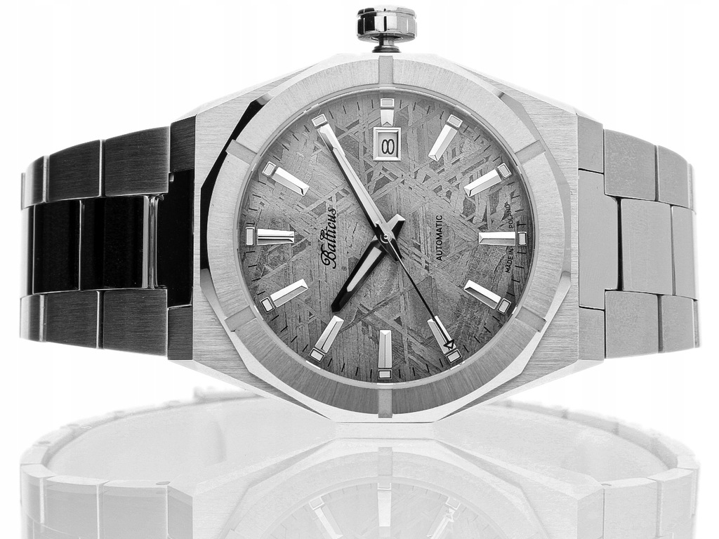 ZEGAREK BALTICUS GWIEZDNY PYŁ SZARY METEORYT 40MM