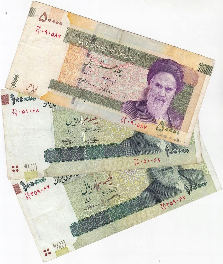 Zestaw 3 szt. Iran 50000 - 10000 Rials br. (2)