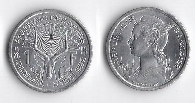 FRANCUSKIE TERYTORIUM AFFARÓW I ISSÓW 1975 1 FRANC ŁADNA