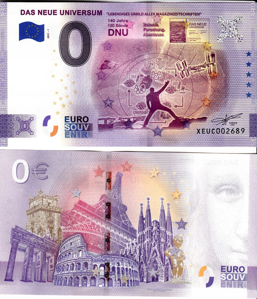 UE -Banknot 0-euro-Niemcy 2021-1A Neue Universum