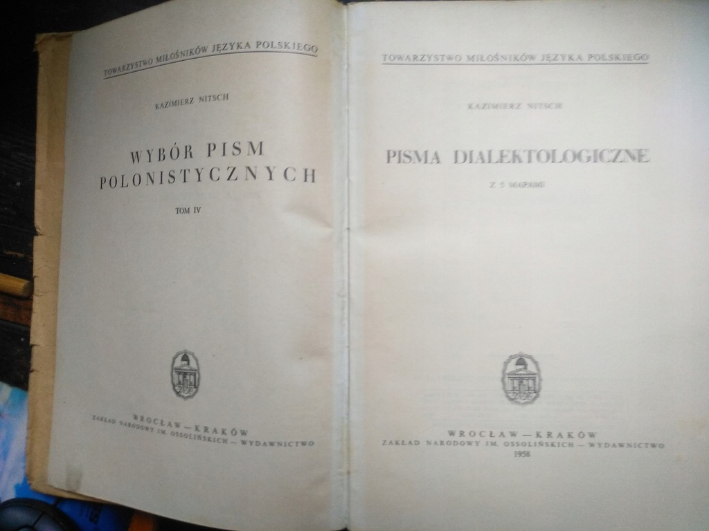 Pisma Dialektologiczne. Kazimierz Nitsch 1958