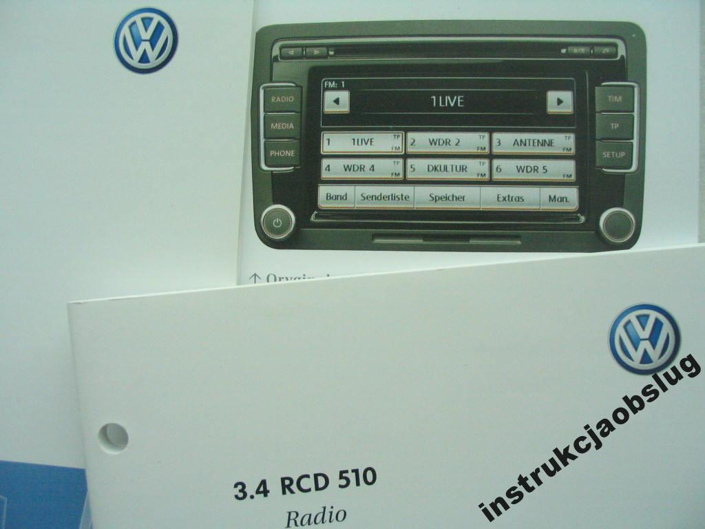 VW RCD 510 Passat B6 instrukcja radia GOLF V