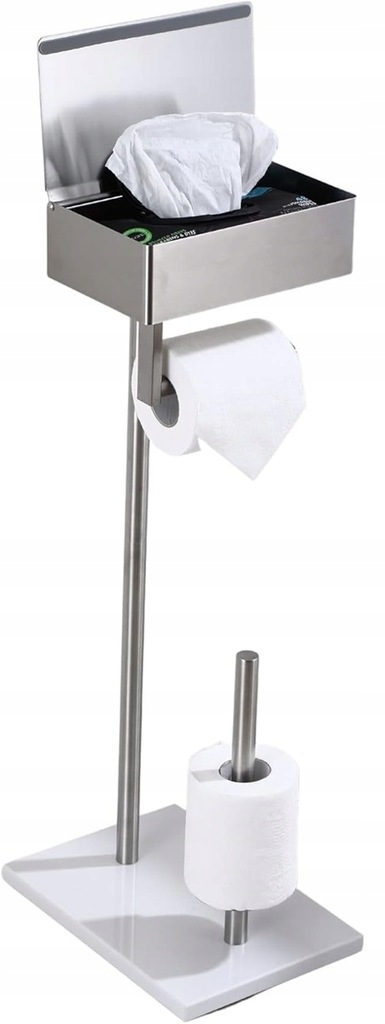 STOJĄCY UCHWYT NA papier toaletowy z pudełkiem na chusteczki nawilżane