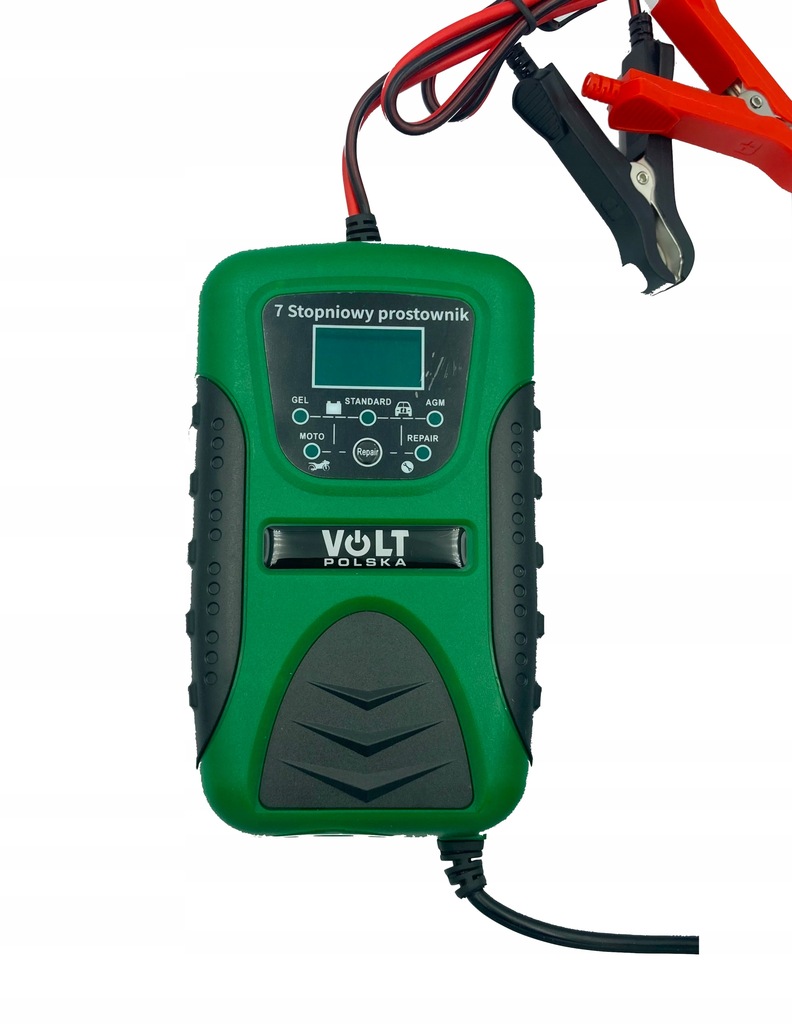 Volt Prostownik akumulatorowy z LCD 12 V 8A Compact Green