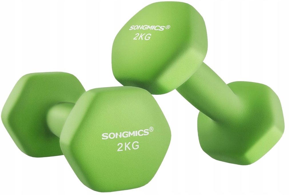 Hantle żeliwne Songmics 2 x 2 kg dwa hantelki po 2 kg Neoprenowe