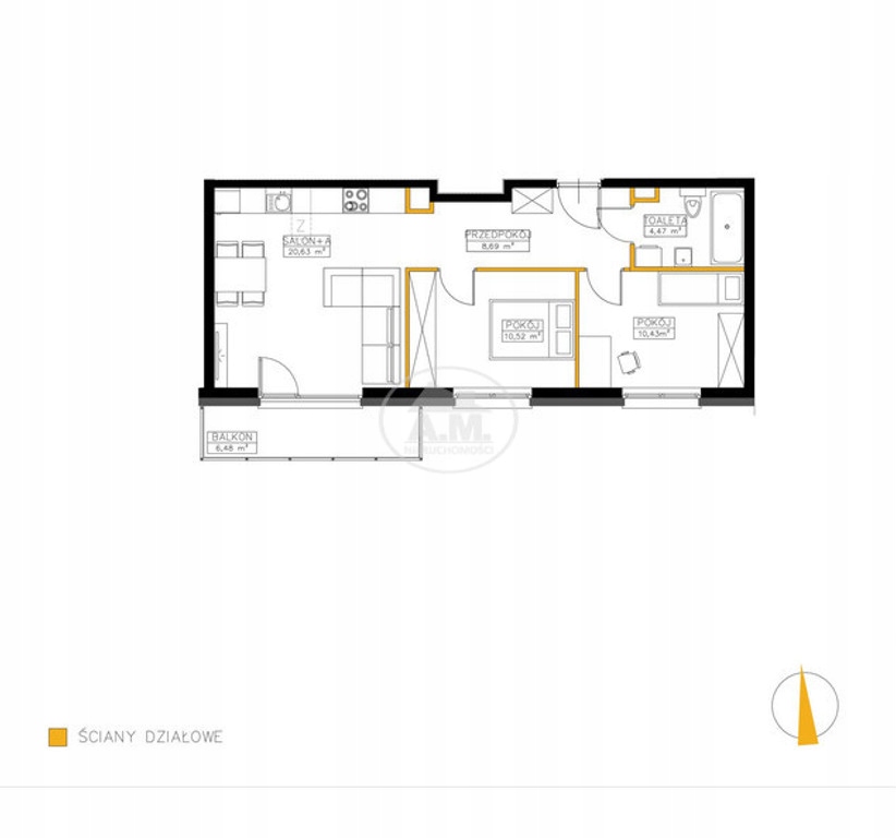 Mieszkanie, Wrocław, Fabryczna, 55 m²