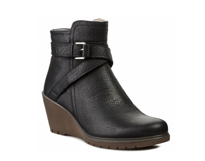 Buty Ecco, czarne, na koturnie, skóra, r. 39 Buty Ecco, czarne, na koturnie, skóra, r. 39