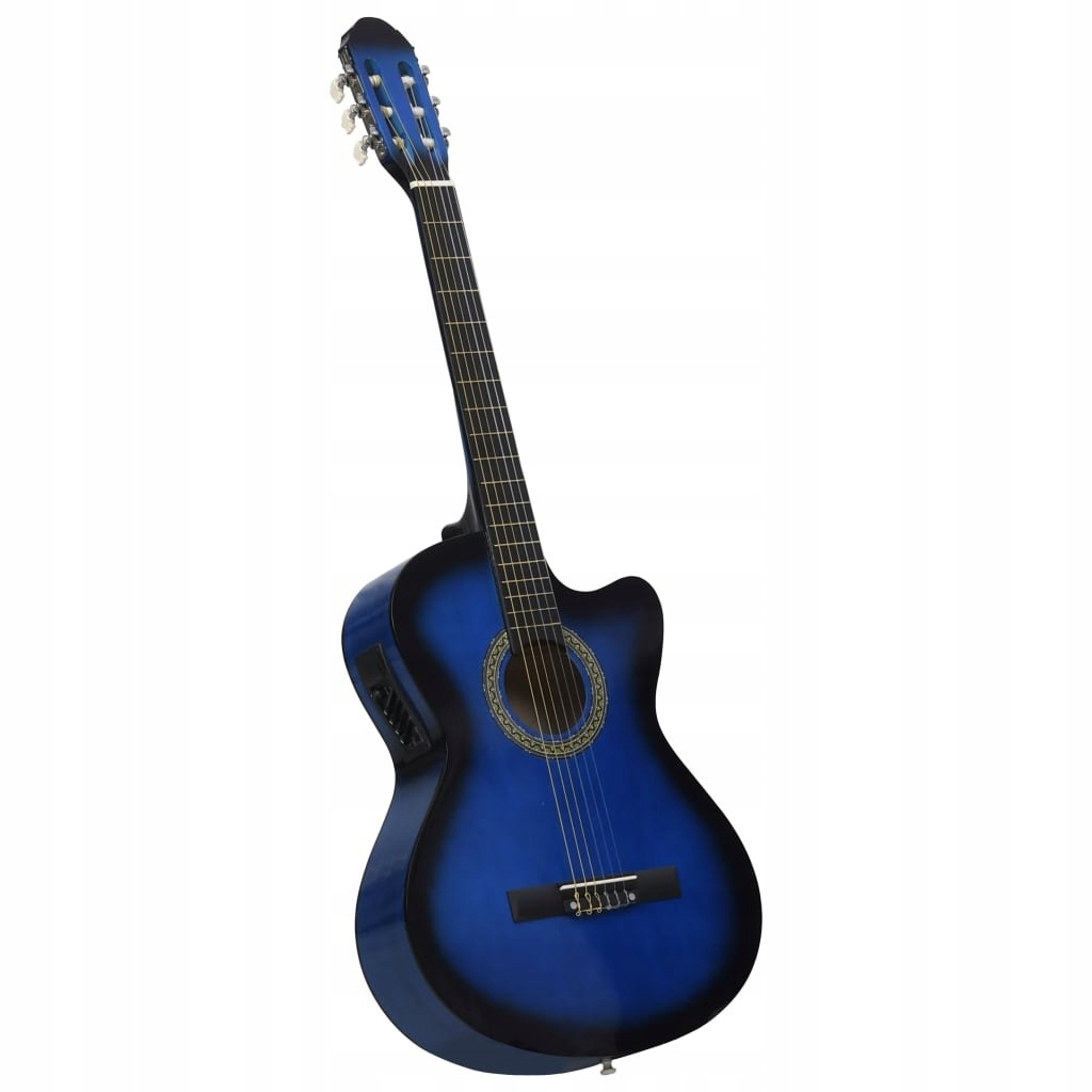 VidaXL Gitara akustyczna z wycięciem, 6 strun i equalizer, niebieska