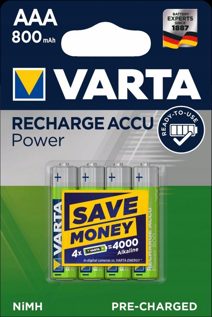 Akumulatorki VARTA Longlife Accu 800mAh HR03/AAA