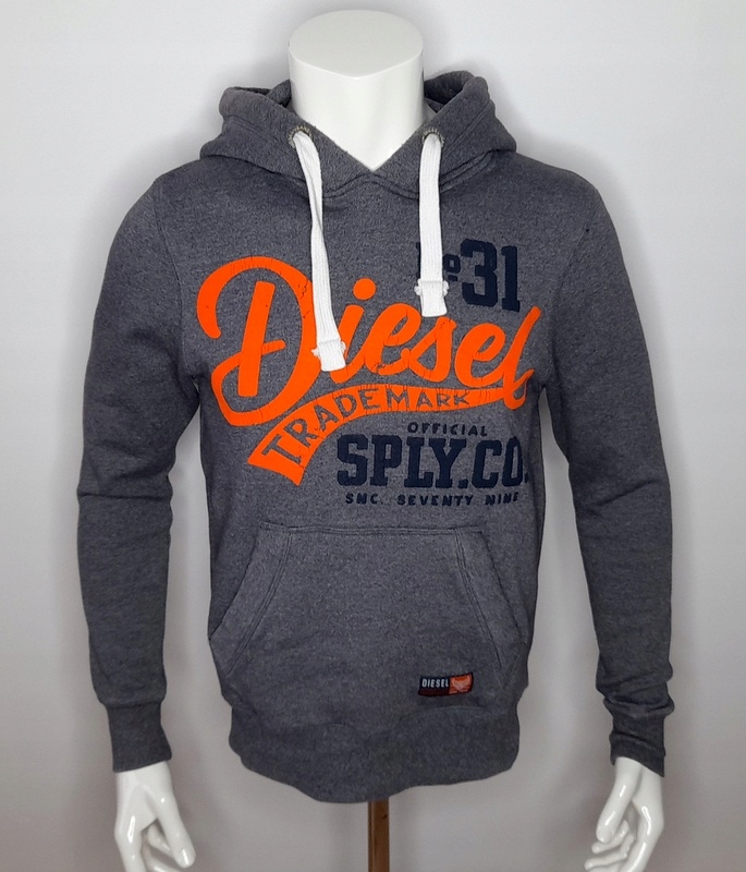 DIESEL ORYGINAL MEGA BLUZA MESKA LOGO ROZMIAR S