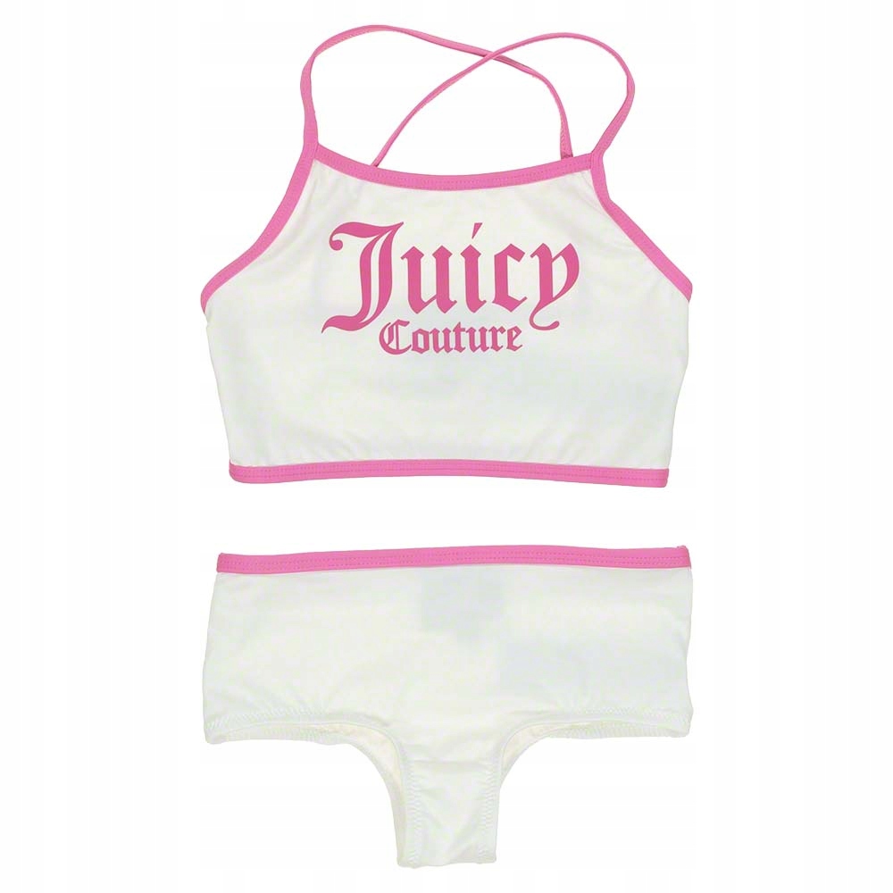 JUICY COUTURE| BIAŁO-RÓŻOWE BIKINI -- 10/11 LAT --