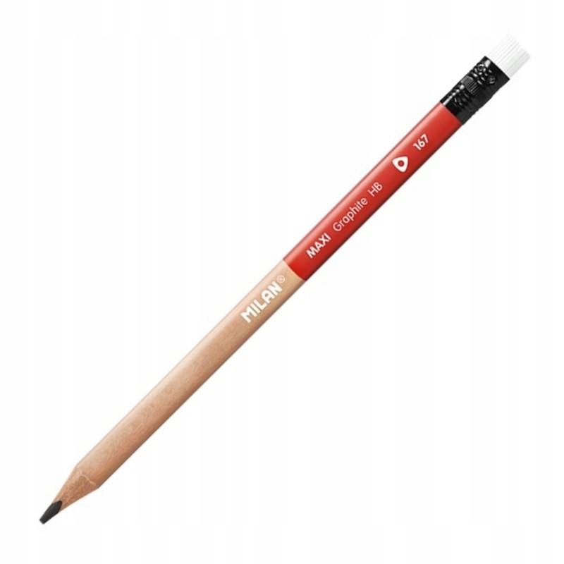 Ołówek Milan trójkątny Maxi HB z gumką