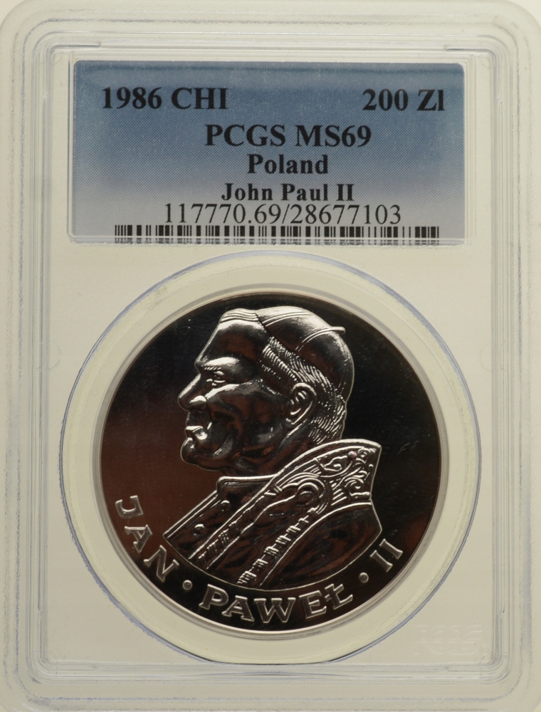 Купить 200 злотых 1986 г. - Иоанн Павел II - Оценка PCGS MS69: отзывы, фото, характеристики в интерне-магазине Aredi.ru