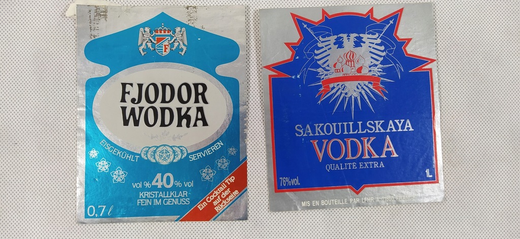 Etykiety Fjodor Wodka, Sakouillskaya, eisgekuhlt