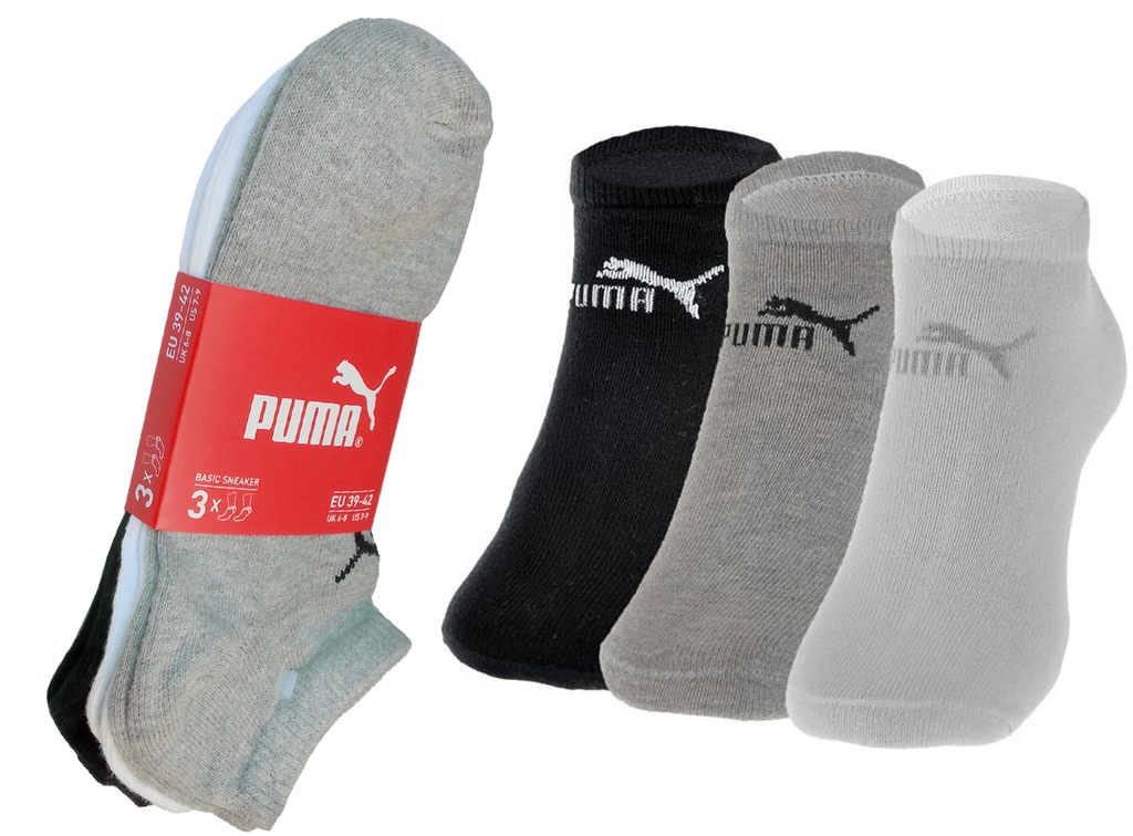 3 KOLORY / STOPKI PUMA BASIC Unisex / 2x3pak 35-38