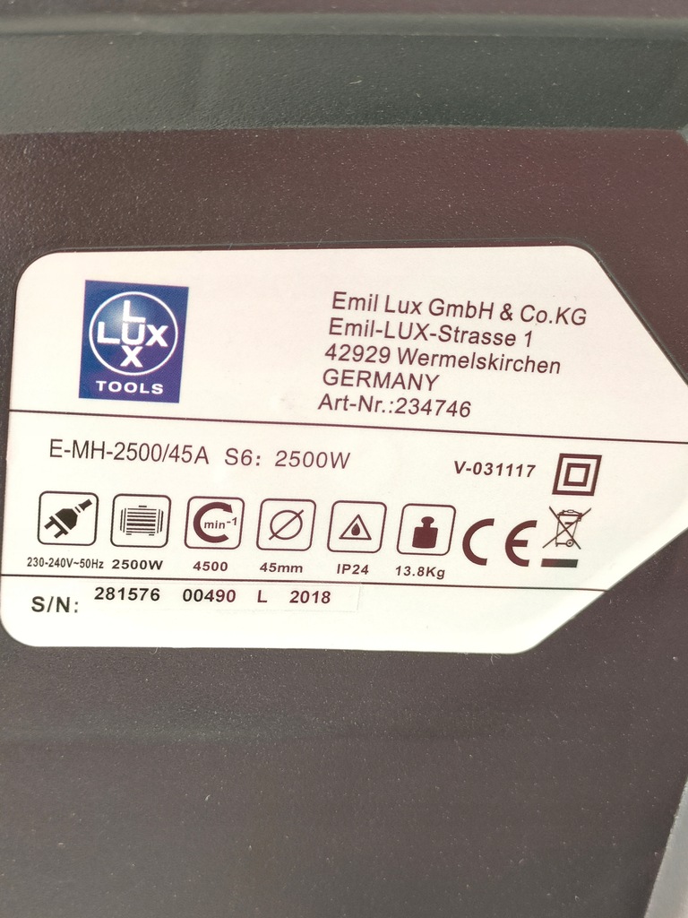 Rozdrabniacz elektryczny LUX-TOOLS E-MH-2500 - 12737259251 - oficjalne ...