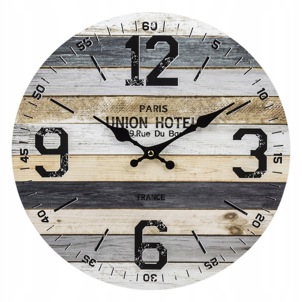 Klasyczny zegar na ścianę Ø34 cm elegancki w paski