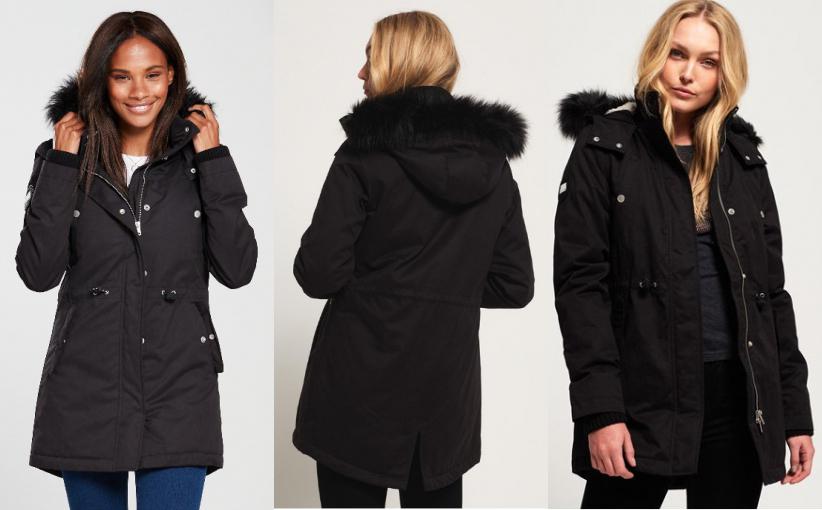 L33524 A05 KURTKA PARKA CZARNA 36