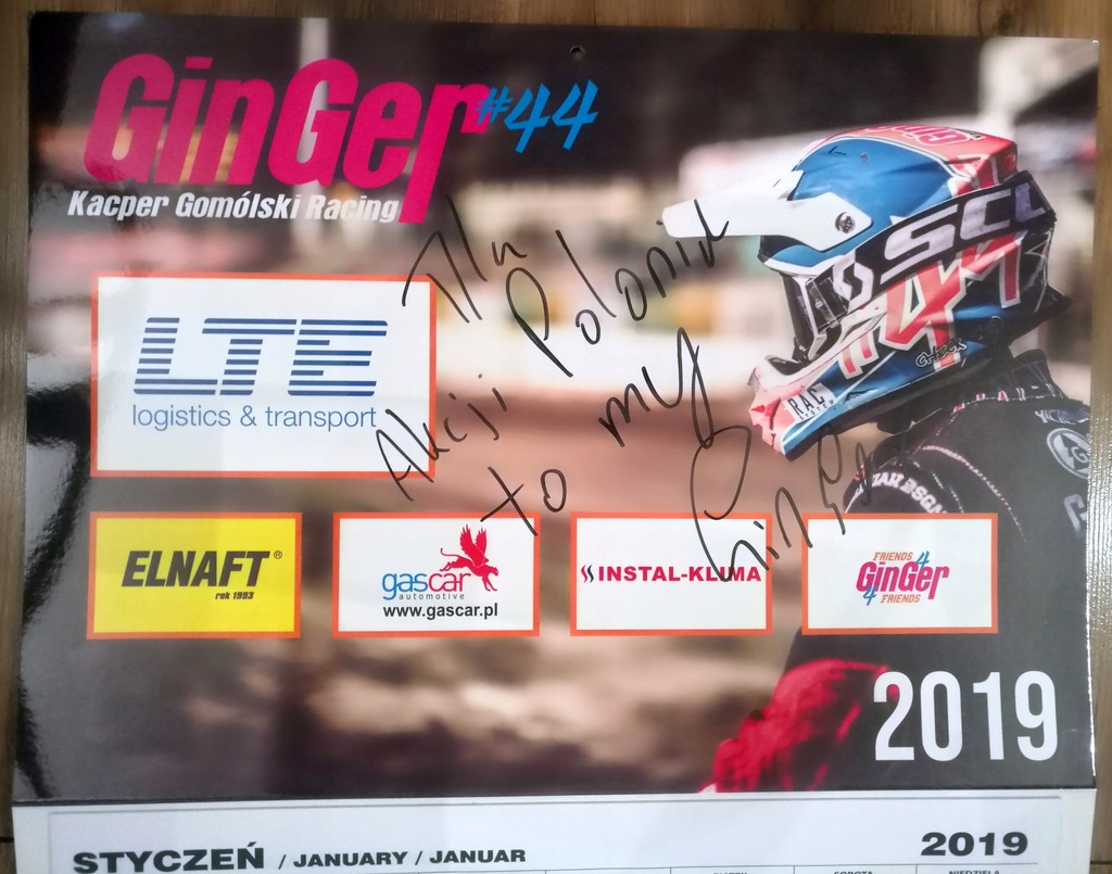 Kalendarz ścienny GinGer#44 z autografem