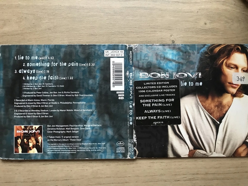 Купить CD Bon Jovi Lie To Me СОСТОЯНИЕ 3+/6: отзывы, фото, характеристики в интерне-магазине Aredi.ru