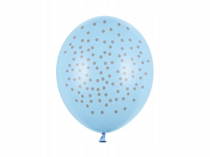 Balon lateksowy niebieski srebrne kropki 30 cm 12