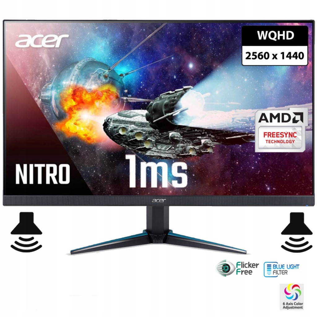 Купить Монитор Acer NITRO VG240 IPS, 1 мс, FreeSync, динамики: отзывы, фото, характеристики в интерне-магазине Aredi.ru