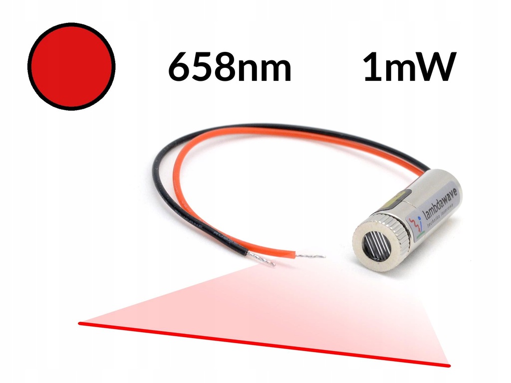 LAMBDAWAVE Laser liniowy czerwony 1mW 658nm