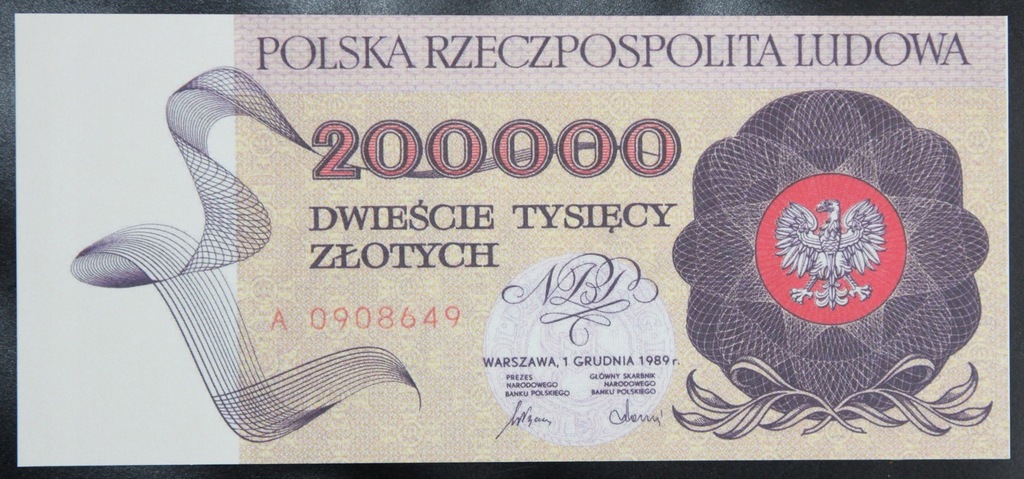 KOPIA BANKNOTU 200000 ZŁOTYCH 1989 panorama W-wa