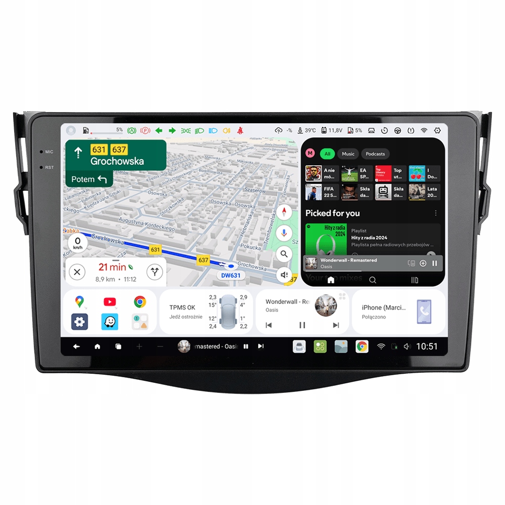 Radio Nawigacja Android Toyota RAV4 2005-2012 DUDU5 4/64 QLED CarPlay/AA