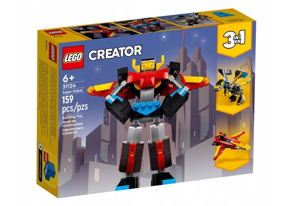 LEGO 3 w 1 - Super Robot, Samolot lub Smok (31124) - 12893047489 ...
