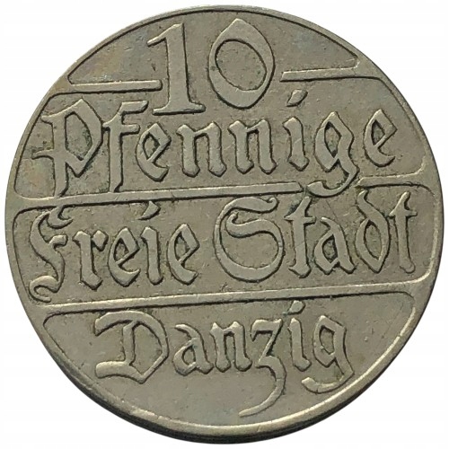 67434. Wolne Miasto Gdańsk - 10 fenigów - 1923r.