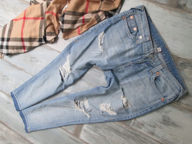 TRUE RELIGION___ jeans BOYFRIEND szarpany dół__29