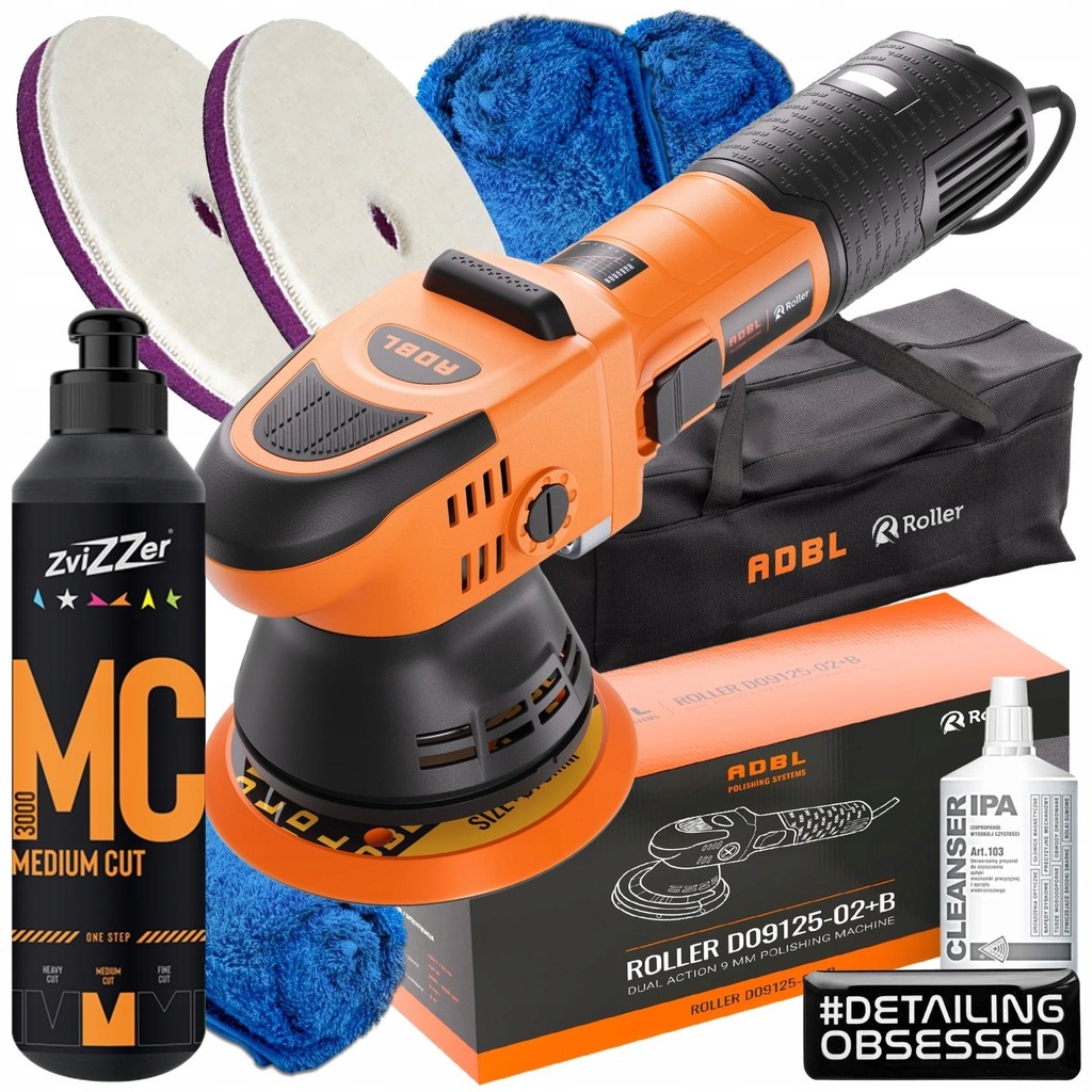 Pulidora Coche 125mm 650W Pulidora Excéntrica ADBL D09125 Con Kit - Foto 8