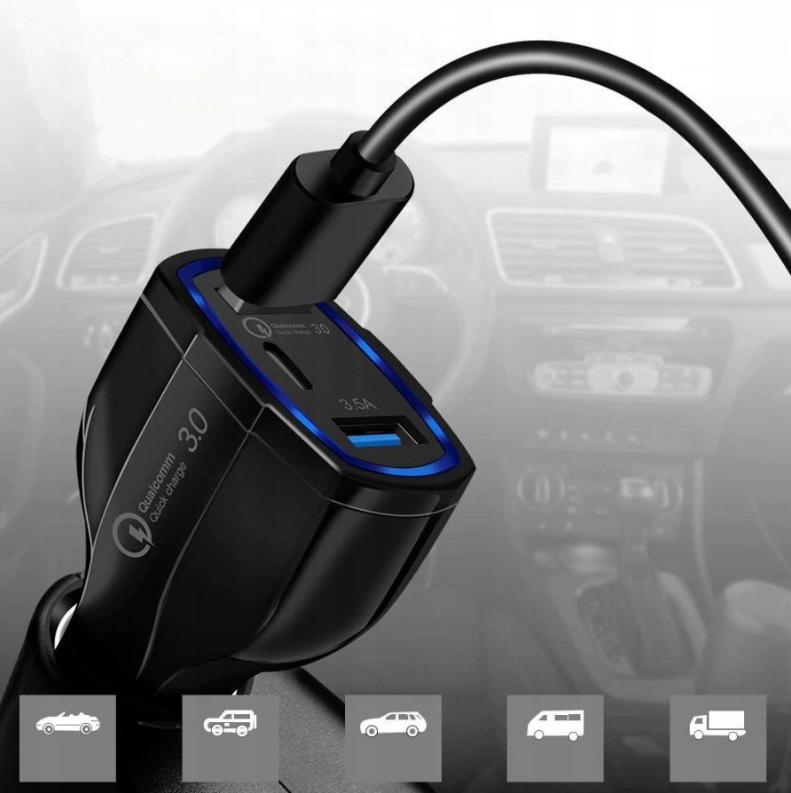 Купить Автомобильное зарядное устройство USB QC 3.0 2xUSB + TYPE C черный: отзывы, фото, характеристики в интерне-магазине Aredi.ru