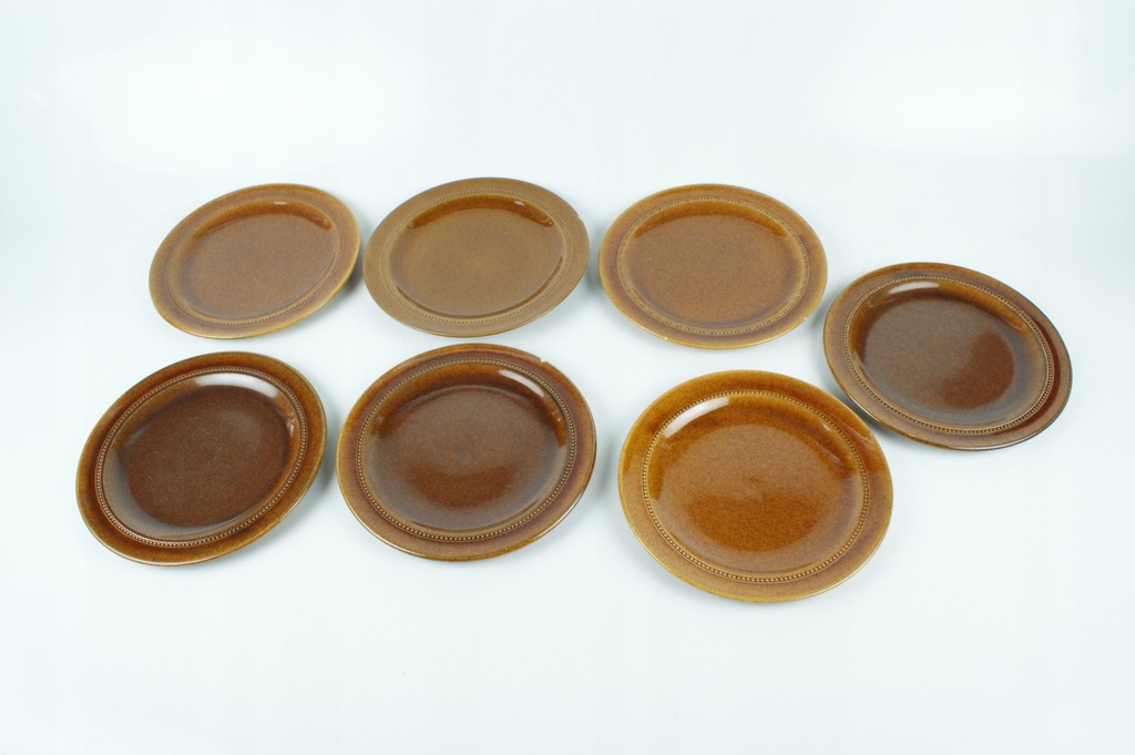 Talerze ceramiczne Hoganas brązowe 7 szt