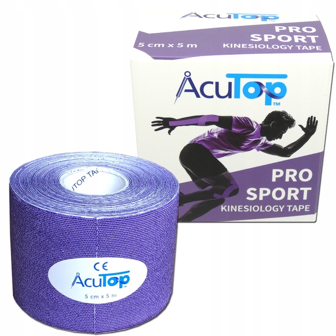 Taśma do kinesiotapingu AcuTop Pro Sport 5 cm x 5 m Tejp Kinesio FIOLETOWY
