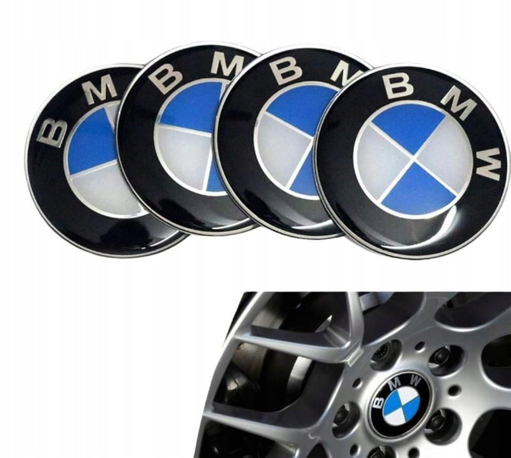 Dekielki BMW 68mm KOMPLET 4 SZTUK KAPSLE LOGO FELG - 14421675538 ...