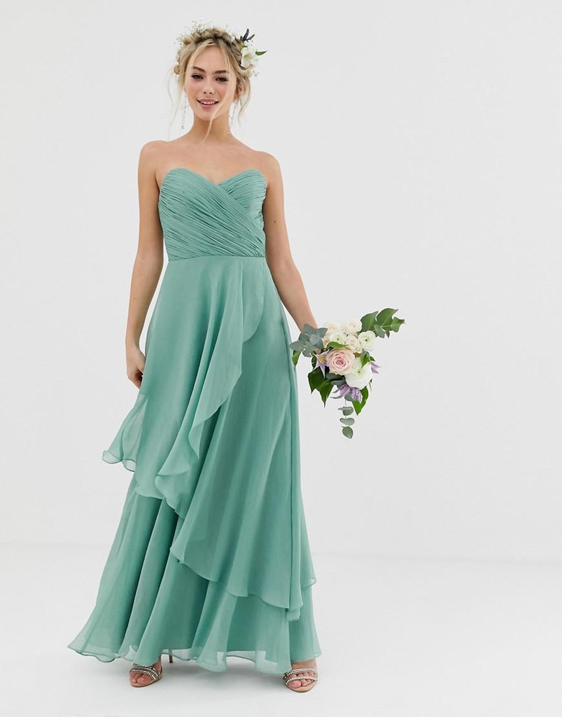 ASOS DESIGN__XDH ZIELONA SUKIENKA MAXI SZYFON__L