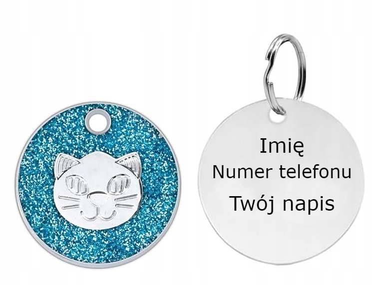 Zawieszka do Obroży dla Kota z Grawerem Twój Napis Kontakt Identyfikator