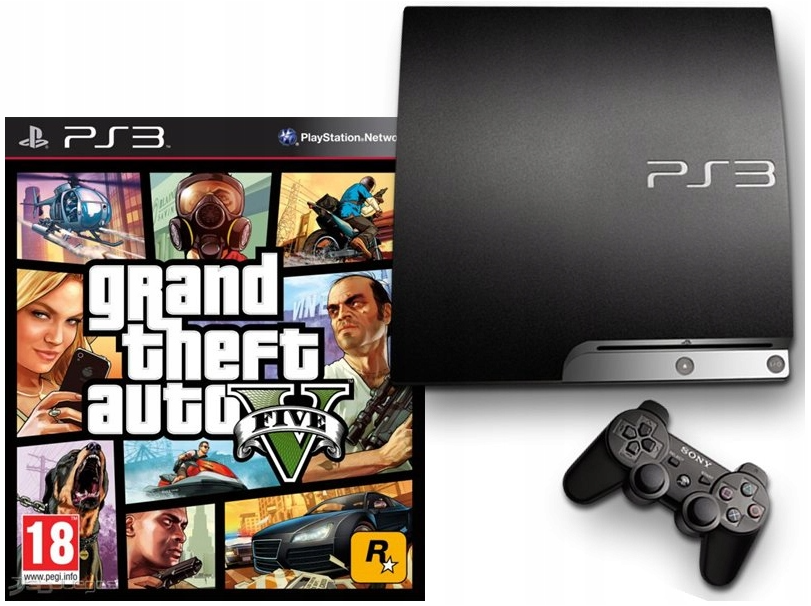 SONY PS3 PLAYSTATION 3 SLIM +GTA V 5 +FIFA - 7721933337 - oficjalne ...
