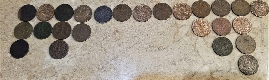 2 grosze 1923- 1939 zestaw 25 monet
