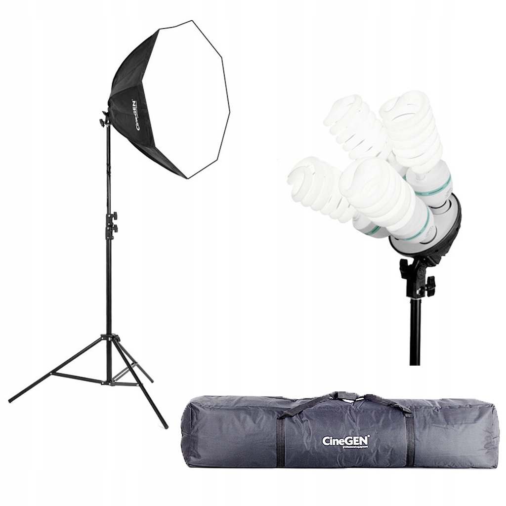 LAMPA softbox octa 60 4x65W + STATYW + TORBA
