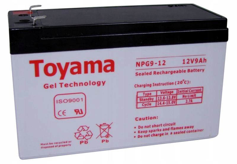 AKUMULATOR ŻELOWY NPG9 9Ah 12V GEL TOYAMA