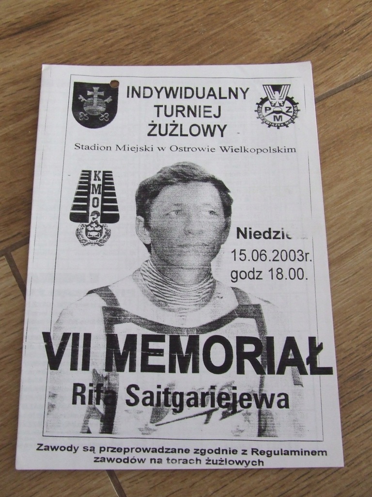Program żużlowy 2003- Ostrów - Memoriał Rifa Saitgariejewa