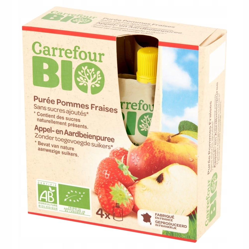 Carrefour Bio Przecier jabłkowo-truskawkowy 360 g