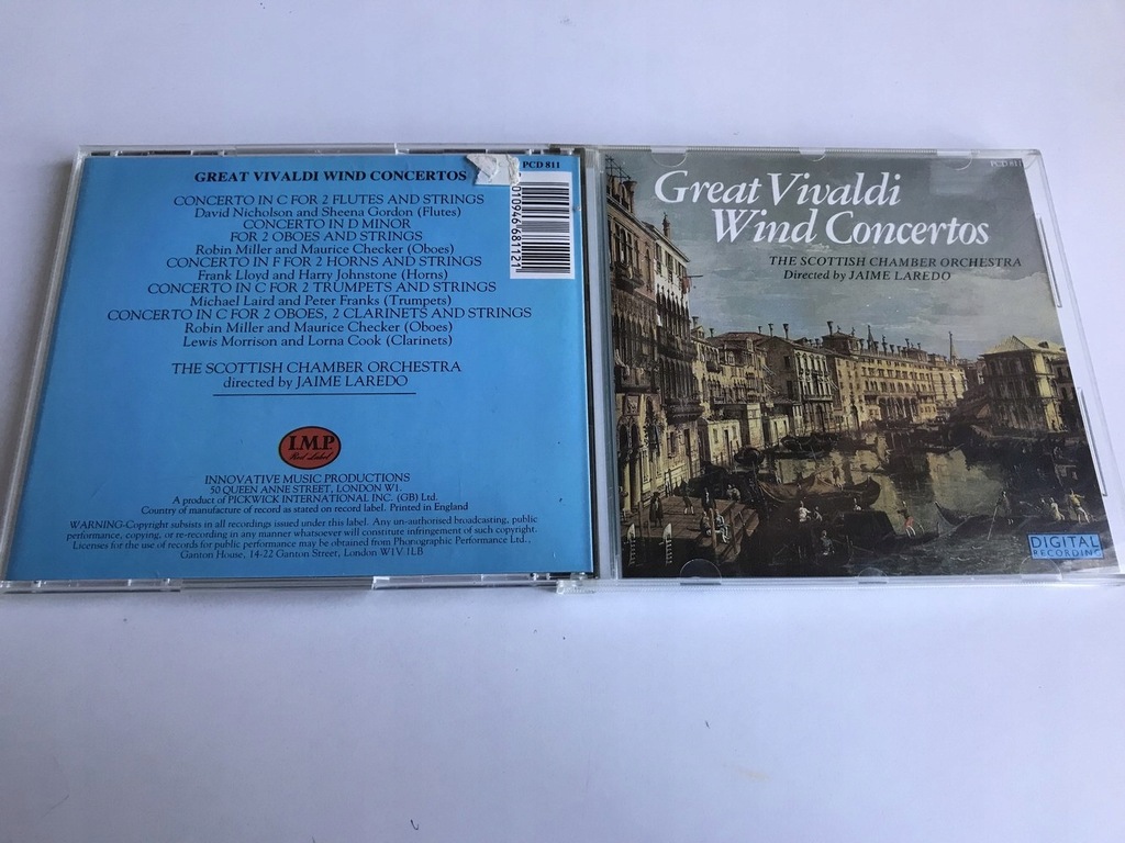 CD Great Vivaldi Wind Concertos Jaime Laredo Scottish Chamber Orchestra 5/6