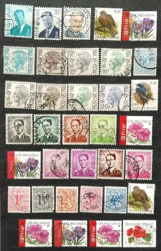 Belgia zestaw starych znaczków kasowanych 13
