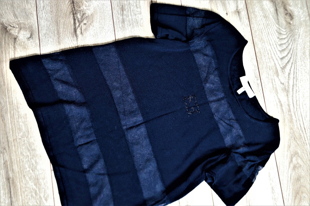 ESCADA czarna bluzka sweterkowa dżety r.36 S