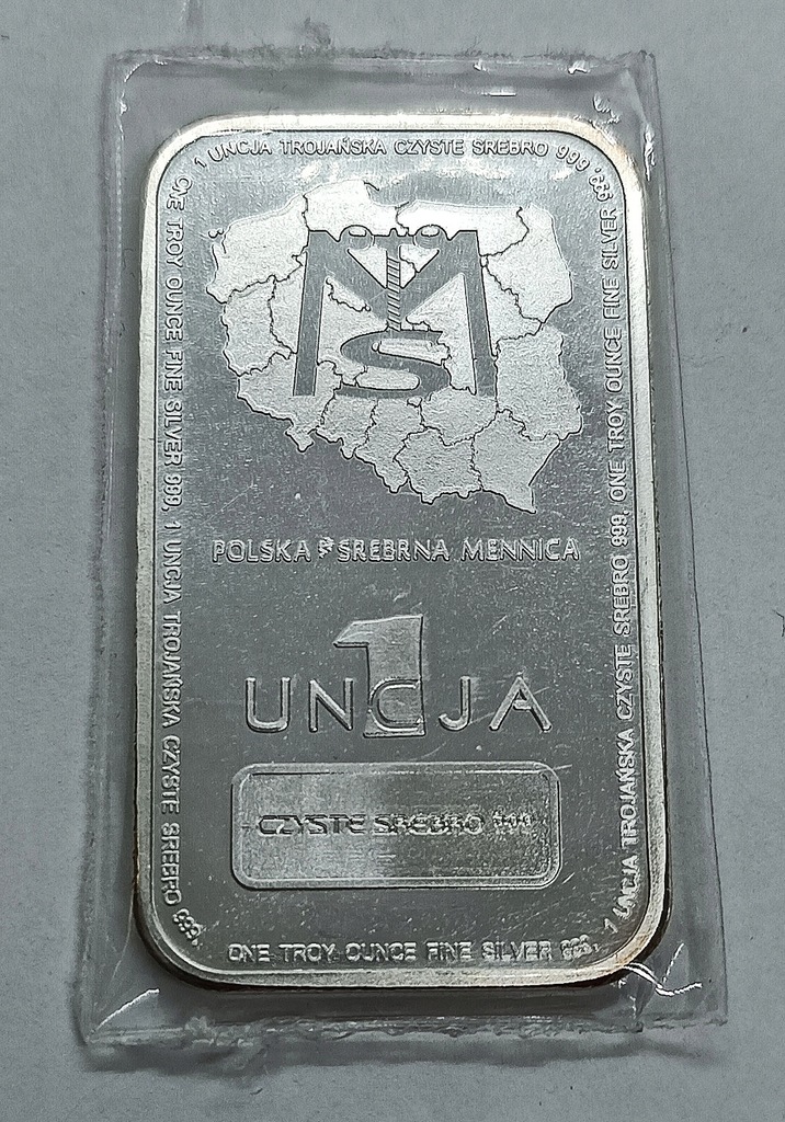 Srebrna sztabka, 1 oz, Srebrna Mennica